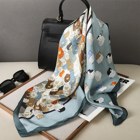 Luxury Square Silk Scarf for Women
