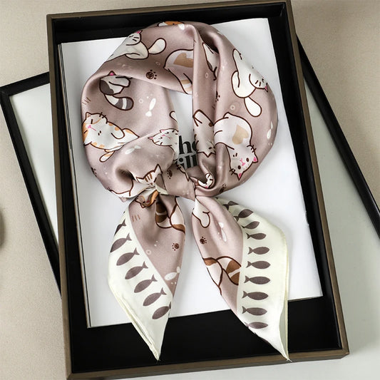 Luxury Square Silk Scarf for Women