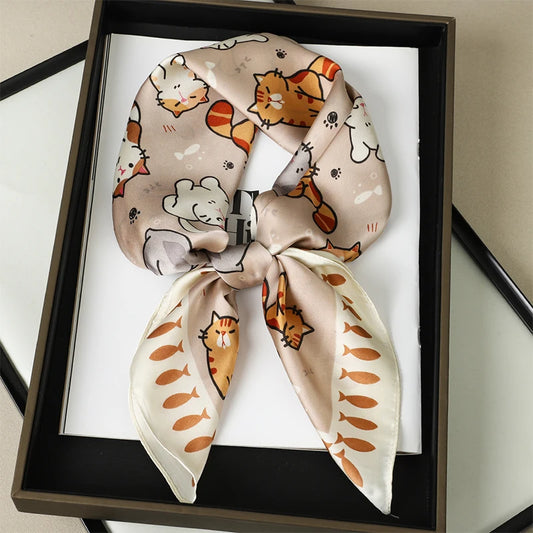 Luxury Square Silk Scarf for Women