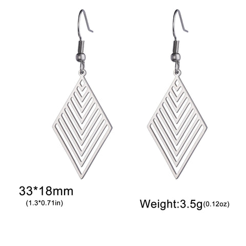 Skyrim Bohemian Flower Filigree Drop Earrings - Stainless Steel Waterproof Dangle Earrings for Women