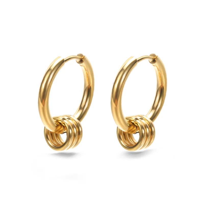 Minimalist Branches and Leaves Earrings - Stainless Steel Flower Jewelry for Women