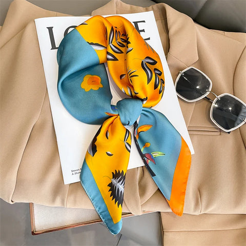 Luxury Silk Plaid Scarf for Women
