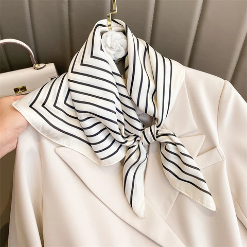 2024 Silk Cat Print Shawl Headscarf