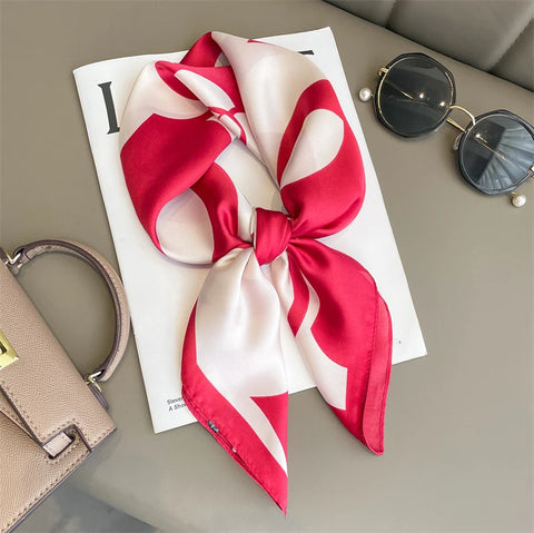Luxury Silk Plaid Scarf for Women