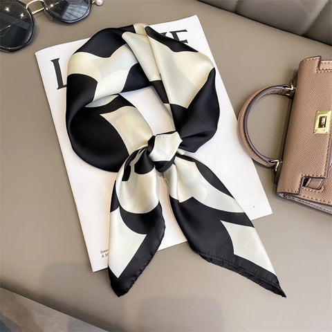 Luxury Silk Plaid Scarf for Women