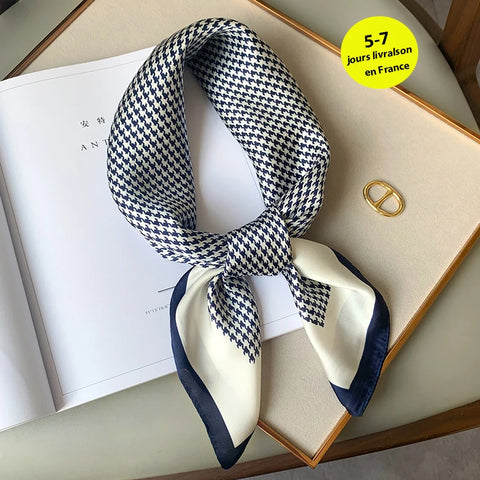 Luxury Silk Plaid Scarf for Women