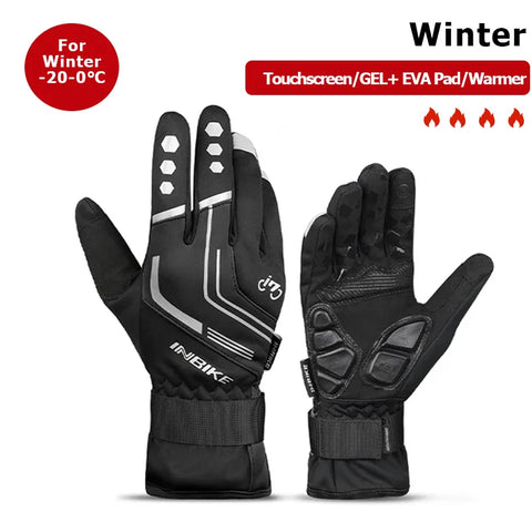 INBIKE Winter Cycling Gloves - Warm, Waterproof, Touchscreen Biking Gloves for Men & Women