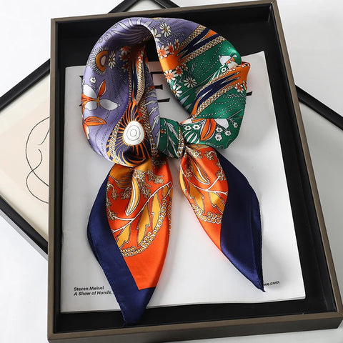 Luxury 2023 Silk Square Scarf for Women