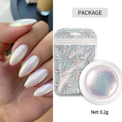 Pearl Aurora Nail Powder - Purple Pink Blue Chrome Glitter