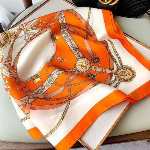 Luxury Silk Plaid Scarf for Women