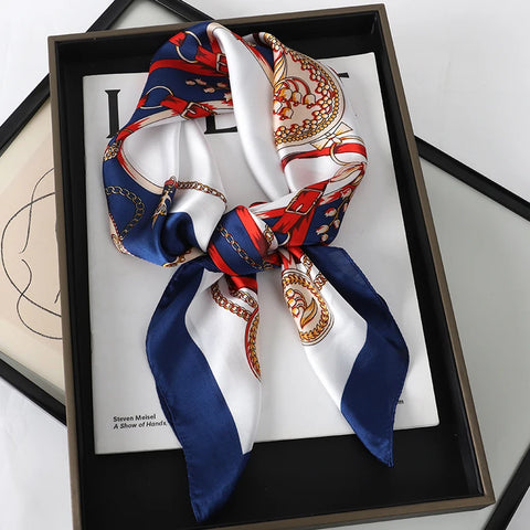 Flower Silk Square Scarf for Women