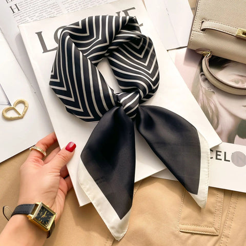 Luxury Animal Silk Satin Head Scarf for Women