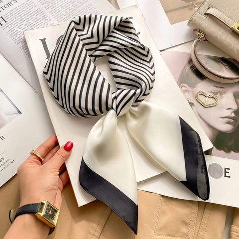 Luxury Animal Silk Satin Head Scarf for Women