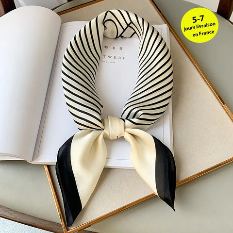 Luxury Silk Plaid Scarf for Women