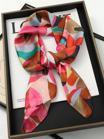 Flower Silk Square Scarf for Women