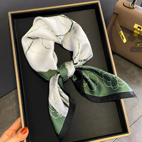 Luxury Silk Plaid Scarf for Women