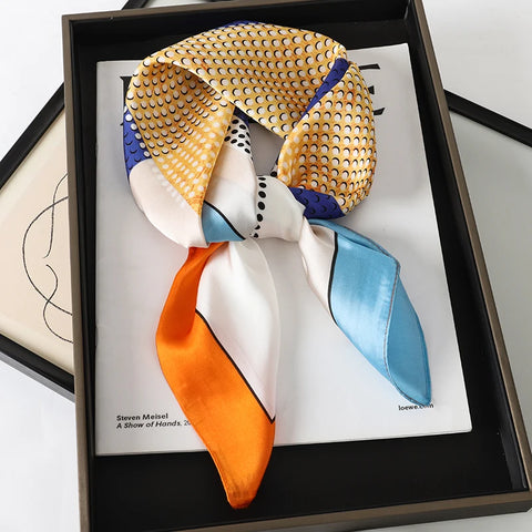 Luxury 2023 Silk Square Scarf for Women