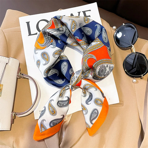 Luxury Silk Plaid Scarf for Women