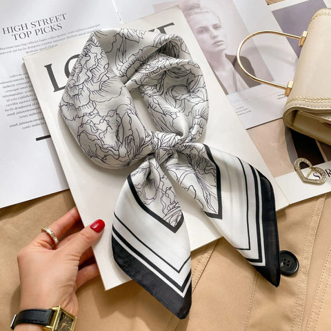 Luxury 2023 Silk Square Scarf for Women