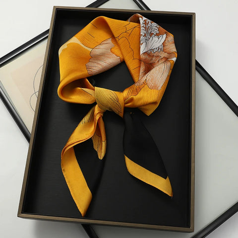 Luxury 2023 Silk Square Scarf for Women