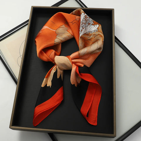 Luxury 2023 Silk Square Scarf for Women