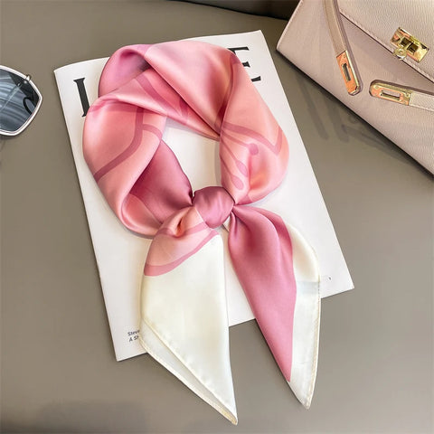 Luxury Animal Silk Satin Head Scarf for Women