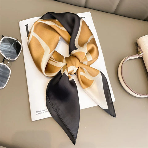 Luxury Silk Plaid Scarf for Women