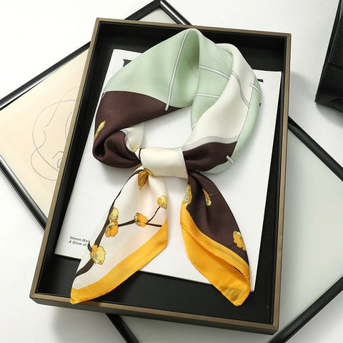 Luxury 2023 Silk Square Scarf for Women