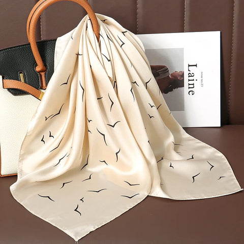 Wild Leopard Print Silk Scarf - Satin Shawl Design