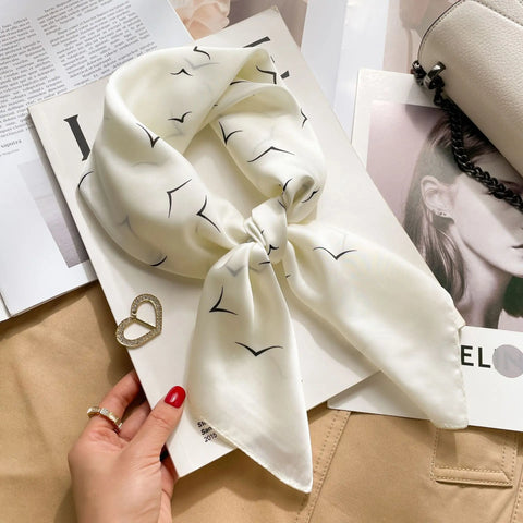 Luxury Animal Silk Satin Head Scarf for Women
