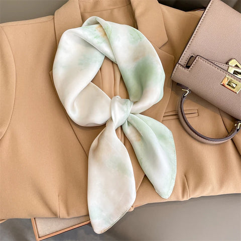 Luxury Silk Plaid Scarf for Women