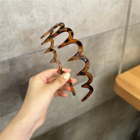 2PCS Fashion Wave Headbands for Women - Solid Color Non-slip Hair Bands