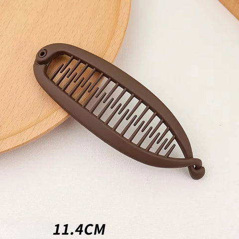 Matte Frosted Ponytail Banana Hair Clip - Stylish Hairpin for Women