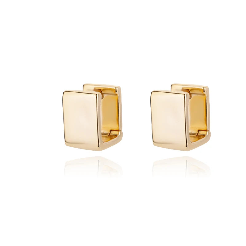 Vintage Beads Earrings for Women - Gold Plated Stainless Steel Geometric Hoop Earrings - Trending Luxury Christmas Jewelry Gift