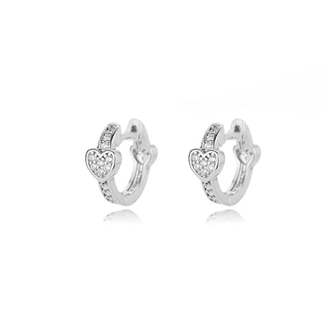 Hollow Zircon Heart Earrings for Women - Luxury Stainless Steel Geometric Jewelry Gift