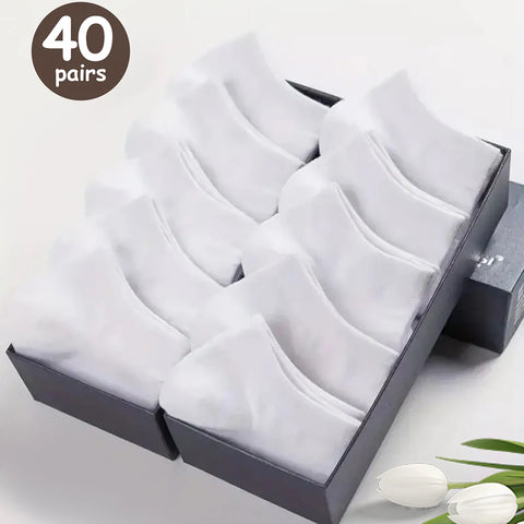 Breathable Deodorant Men's Low Cut Ankle Socks - 10/20/30/40/50 Pairs