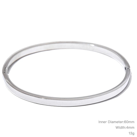 Yhpup High Quality Stainless Steel Round Wide Bracelet Bangle – Fashion Texture in Gold and Silver Color, Waterproof Charm Jewelry Gift