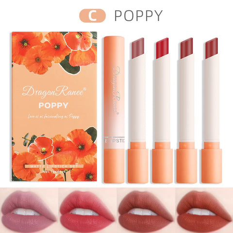 Dragon Ranee 4pcs/Set Matte Lipstick