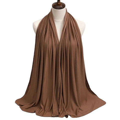 Soft Modal Cotton Jersey Hijab Scarf - Long Muslim Scarf for Women