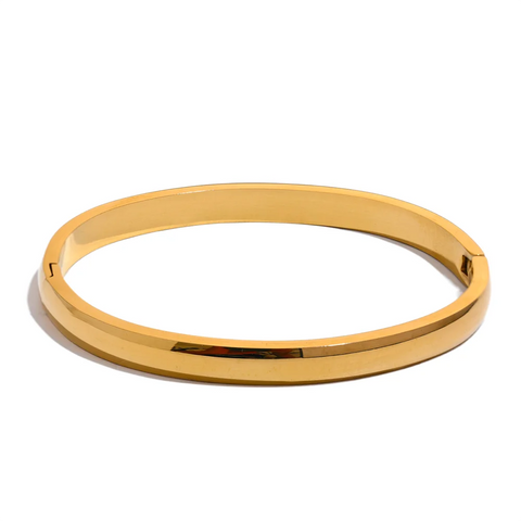 Yhpup 5*60mm High Quality Stainless Steel Round Smooth Bracelet Bangle - Minimalist Daily Jewelry for Women
