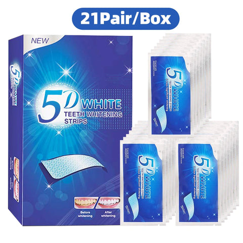 5D Teeth Whitening Strips - Effective Home Use Whitening Kit