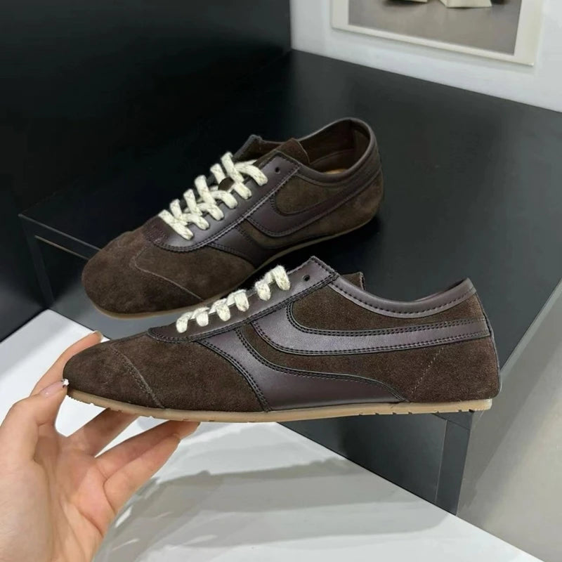 Duitse trainingsschoenen voor dames - Retro sneakers van echt leer