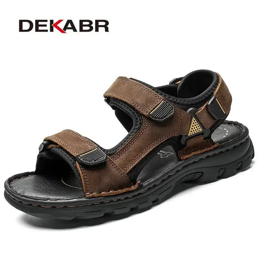 DEKABR Größe 48 Herren Sandalen aus echtem Leder 