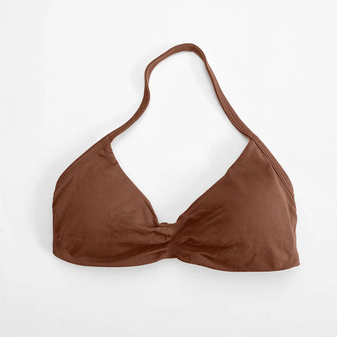 NCLAGEN Strappy Bra Gym Top for Women – High Support Seamless Halter Sports Bra with Pads