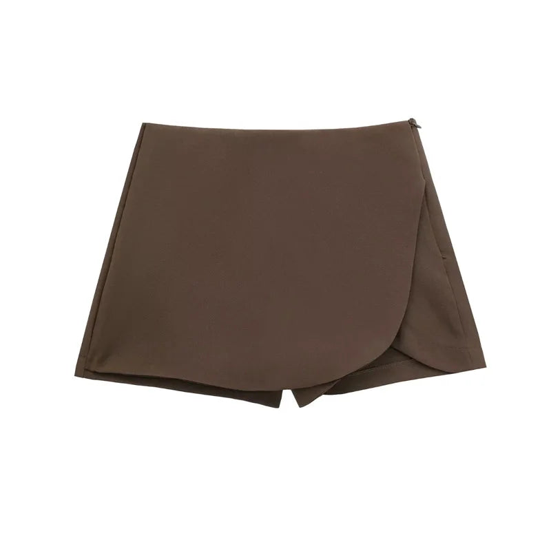 MUJER 2025 Asymmetric Skort For Women - Pink Black Mini Skirt Shorts