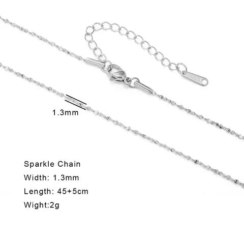 Skyrim Stainless Steel Gold Color Chain Necklace for Women – Minimalist Cuban Paperclip Twisted Snake Chain Fashion Jewelry