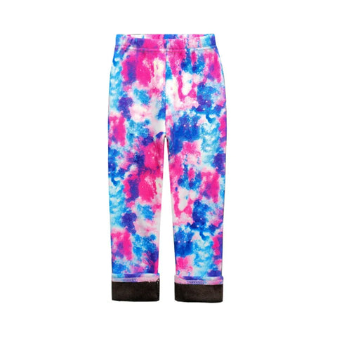 Vintage Floral Fleece Leggings for Girls