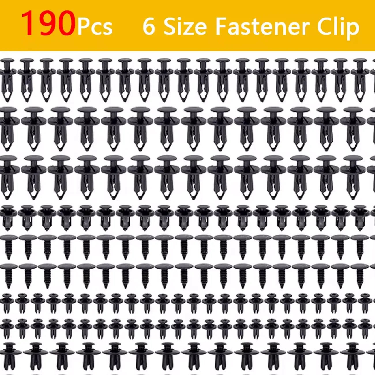 Car Retainer Clips Plastic Fasteners Kit - 6 Size Auto Push Pin Rivets Set