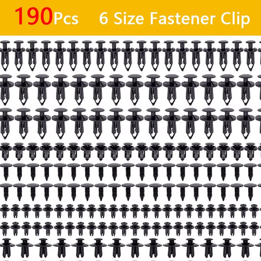 Car Retainer Clips Plastic Fasteners Kit - 6 Size Auto Push Pin Rivets Set