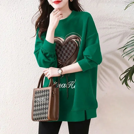 Green Baggy Sweatshirt for Women